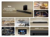 TCL Barra de Sonido Q65H 5.1 Canales para TV, 580 vatios, Cine en casa, Sonido Cine Envolvente, expansión de Sonido, Dolby Atmos, DTS:X, Bluetooth 5.3, HDMI eARC, Mando a Distancia único, USB