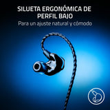 Razer Moray - Monitor de Streaming ergonómico con Cable (diseño acústico híbrido de Doble Controlador, Forma ergonómica de Perfil bajo, Aislamiento acústico pasivo Superior) Negro