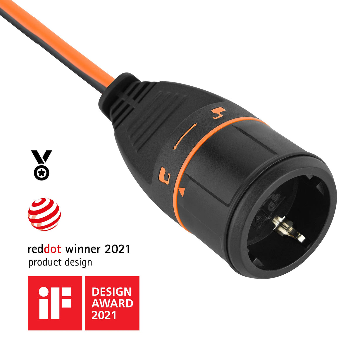 Electraline 01666 Cable Alargador 30M 3G1.5 con Toma de Corriente Electralock Equipado con un Mecanismo de Bloqueo que Evita la Desconexión Accidental del Enchufe