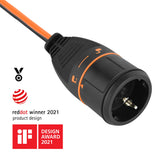 Electraline 01666 Cable Alargador 30M 3G1.5 con Toma de Corriente Electralock Equipado con un Mecanismo de Bloqueo que Evita la Desconexión Accidental del Enchufe