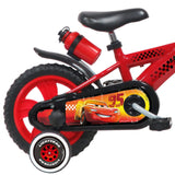 A.T.L.A.S. Bicicleta de 12'' Spiderman Equipada con 1 Freno, Placa Delantera Decorativa, Guardabarros, cárter y estabilizadores Cars niño, Rojo