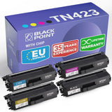 BLACK POINT Juego de 4 Cartuchos de Tóneres Premium para TN423 TN421 TN-423BK TN-423C TN-423M TN-423Y TN-421BK para Brother MFC-L8690CDW MFC-L8900CDW DCP-L8410CDW HL-L8260CDW HLL8360CDW DCPL8410CDN
