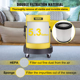 Vevor Aspirador Potente en Seco y Húmedo 4 en 1 Depósito Total de 20L, Mando de Control Remoto Lava Aspiradora 220V 1200W para Hogar Patio Garaje Taller