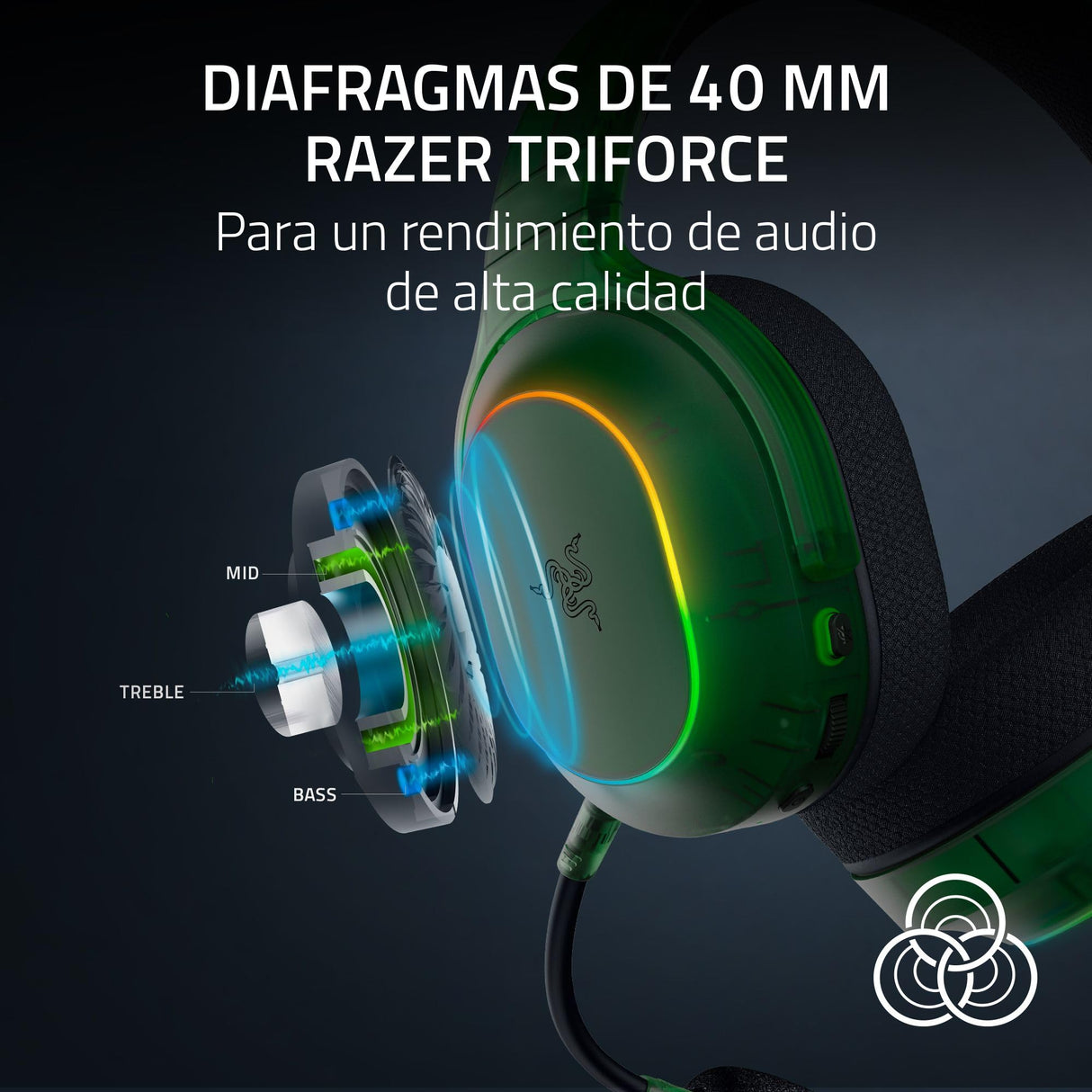 Razer Barracuda X Phantom Green Editon - Auriculares inalámbricos para Juegos multiplataforma (285 g, Controlador Triforce de 40 mm, HyperSpeed inalámbrico Dual y Bluetooth) Phantom Green