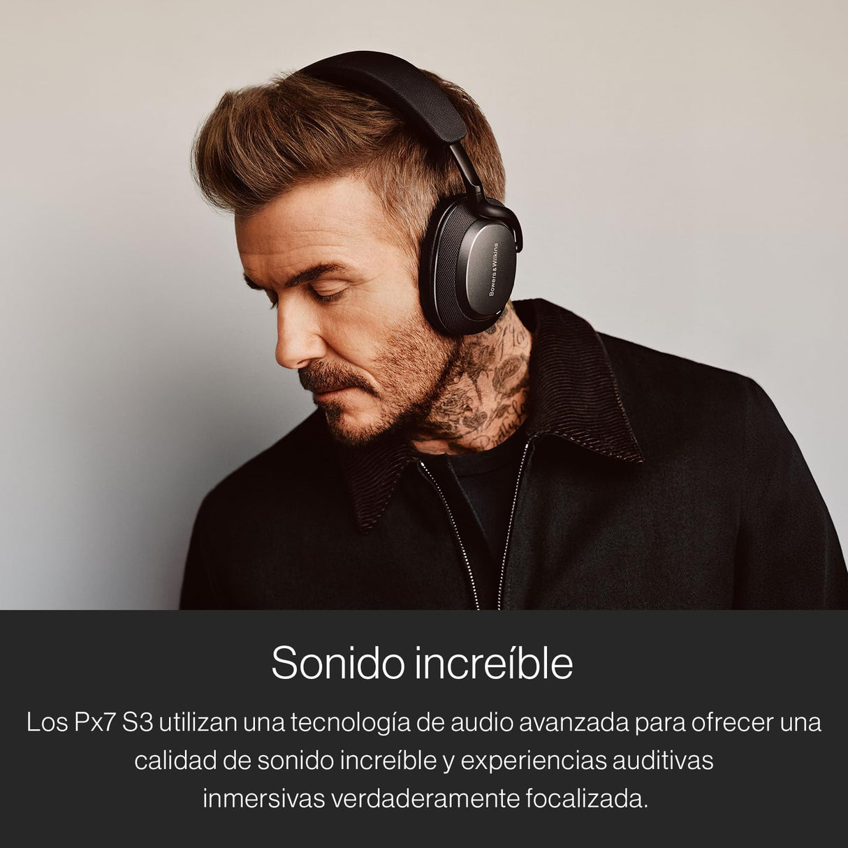 Bowers & Wilkins Px7 S3 Auriculares Over-Ear Bluetooth, Cancelación de Ruido, Sonido Hi-Res, aptX Lossless, 30h Reproducción, 8 Micrófonos, Carga Rápida - Negro Antracita