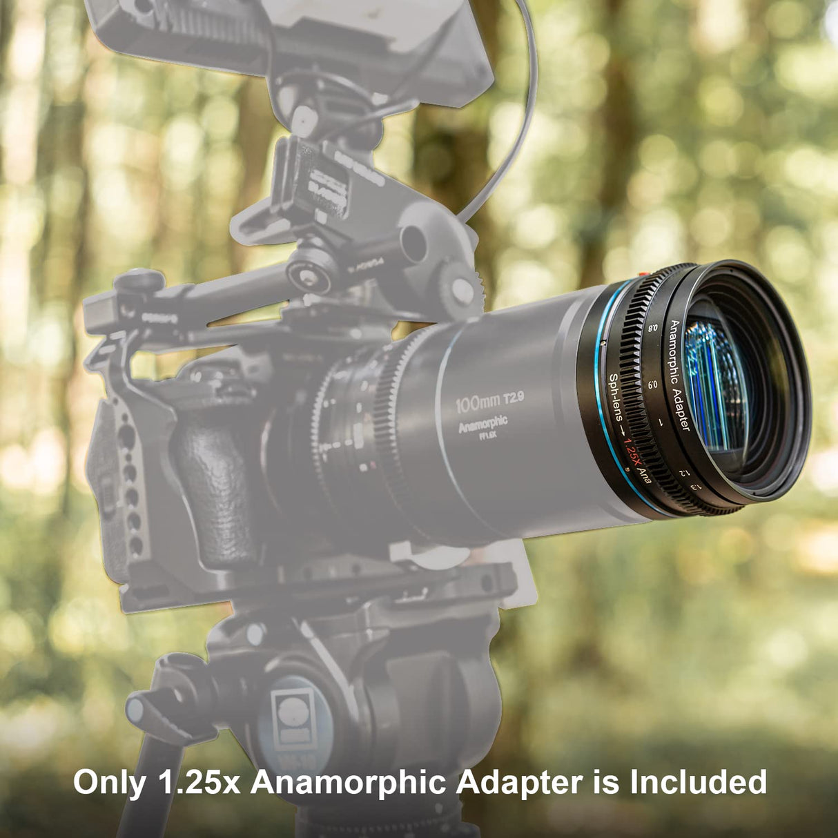 SIRUI 1.25x T2.9 Adaptador anamórfico con Enfoque único Frontal, Rosca Trasera de 82mm con Anillos (67mm, 72mm, 77mm, 92mm), Adaptador de Lente anamórfico Adicional para Lentes de Cine de la cámara