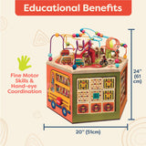 B. toys- Pájaros Cubo Centro de Actividades de Madera – Juguete de Aprendizaje para niños, Chicos – El Alfabeto, números, Formas – 12 Meses + – Youniversity, Multicolor, M (Branford Ltd. BX2134C1Z)