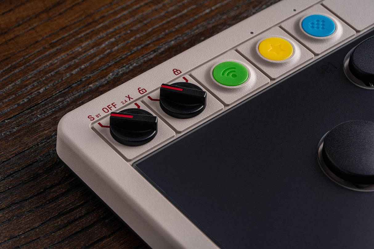 8Bitdo All-Button Arcade Controller for Switch & Windows – Bluetooth, 2.4G, Wired Connectivity, Low-profile Mechanical Switches, 4 Programmable Buttons, Hot-swappable PCB