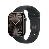 Apple Watch Series 10 GPS + Cellular Smartwatch con Caja de Titanio Pizarra de 46 mm y Correa Deportiva Negro - Talla S/M. Monitor de entreno, App ECG, Pantalla Retina Siempre Activa