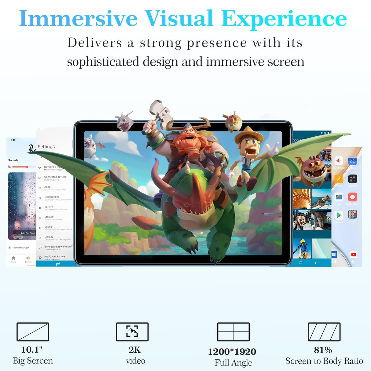 DOOGEE Tablet 10.1 Pulgadas, Tableta 15GB RAM 128GB ROM(1TB Expandible), Android 12 5G+2.4G WiFi |13MP+8MP |Pantalla HD IPS |8300mAh |Bluetooth 5.1| Bolígrafo Táctil Azul