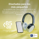 Philips TAK5500RT 5500 Series Auriculares Infantiles Plegables inalámbricos on Ear Cancelación de Ruido, 34 Horas de reproducción ANC, Volumen Limitado, Audio compartido, Cable USB-C Incluido