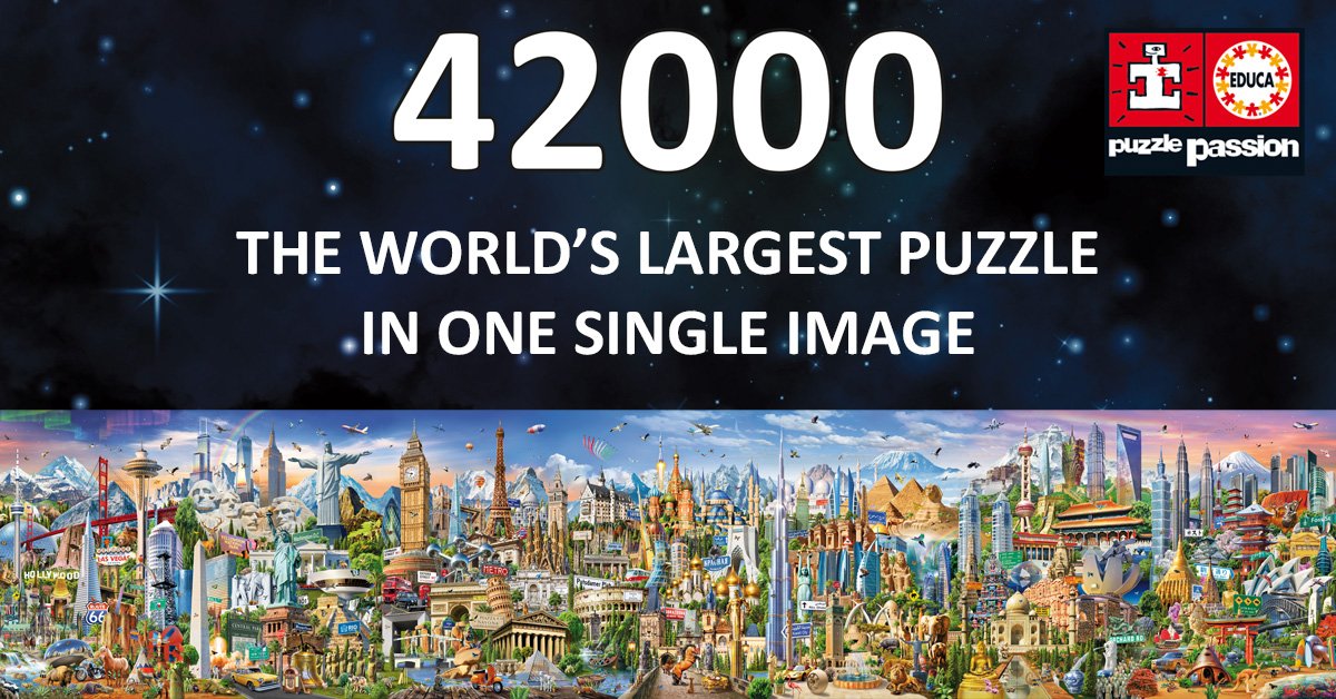 Educa - Puzzle XXL 42000 Piezas para Adultos | La Vuelta al Mundo | Incluye Lámina y Servicio de Piezas Perdidas | Rompecabezas Educativo y Decorativo | A Partir de 14 años (17570)