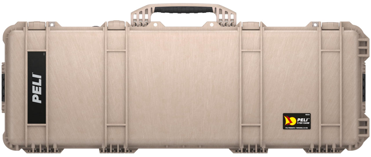 PELI 1720 Maleta Protectora Alargada; Protección Superior para Equipos Valiosos como Cámaras DSLR, Kits GoPro y Drones Compactos; Resistente al Agua y al Polvo; Volumen: 49 litros; Color: Beige