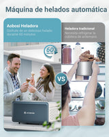 Aobosi Heladora&Gelato Sorbete Helado Yogurt Maker,Máquina de helados con pantalla LED y temporizador,Fácil de operar,Acero inoxidable,1.5L,Paleta mezcladora desmontable