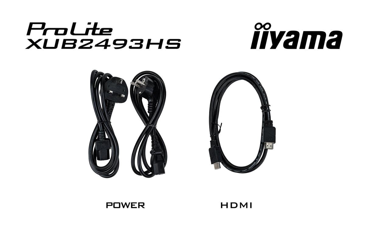 iiyama XUB2493HS-B6 24" Panel IPS, 1920x1080100Hz, 15cm Regulable en Altura, Pivotante, 4ms, 250cd/m², Altavoces, HDMI, DisplayPort (23,8" Vis)