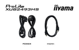 iiyama XUB2493HS-B6 24" Panel IPS, 1920x1080100Hz, 15cm Regulable en Altura, Pivotante, 4ms, 250cd/m², Altavoces, HDMI, DisplayPort (23,8" Vis)