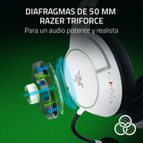 Razer Kaira HyperSpeed - Auriculares de Juego inalámbricos multiplataforma para Xbox (Inalámbricos HyperSpeed, Transductores Triforce de 50 mm, Micrófono cardioide HyperClear) Blanco