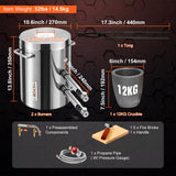 VEVOR Forja de Propano de Acero Inoxidable 12 KG Kit de Horno de Fusión de Metales Temperatura Máxima de 1482 °C Horno de Fundición de Propano 30 PSI Juego de Forja para Cobre, Aluminio, Oro, Plata