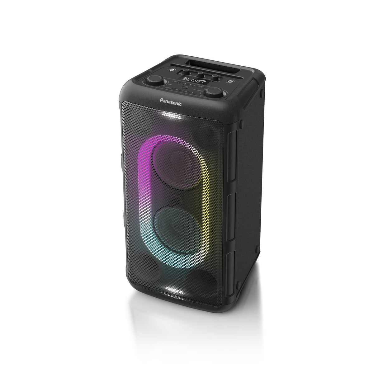 Panasonic SC-BMAX10E-K Altavoz Portátil para Fiestas con Bluetooth, Luces Integradas, 150 W, USB, Entrada Óptica para TV, Entradas de Guitarra y Micrófono para Karaoke, Negro