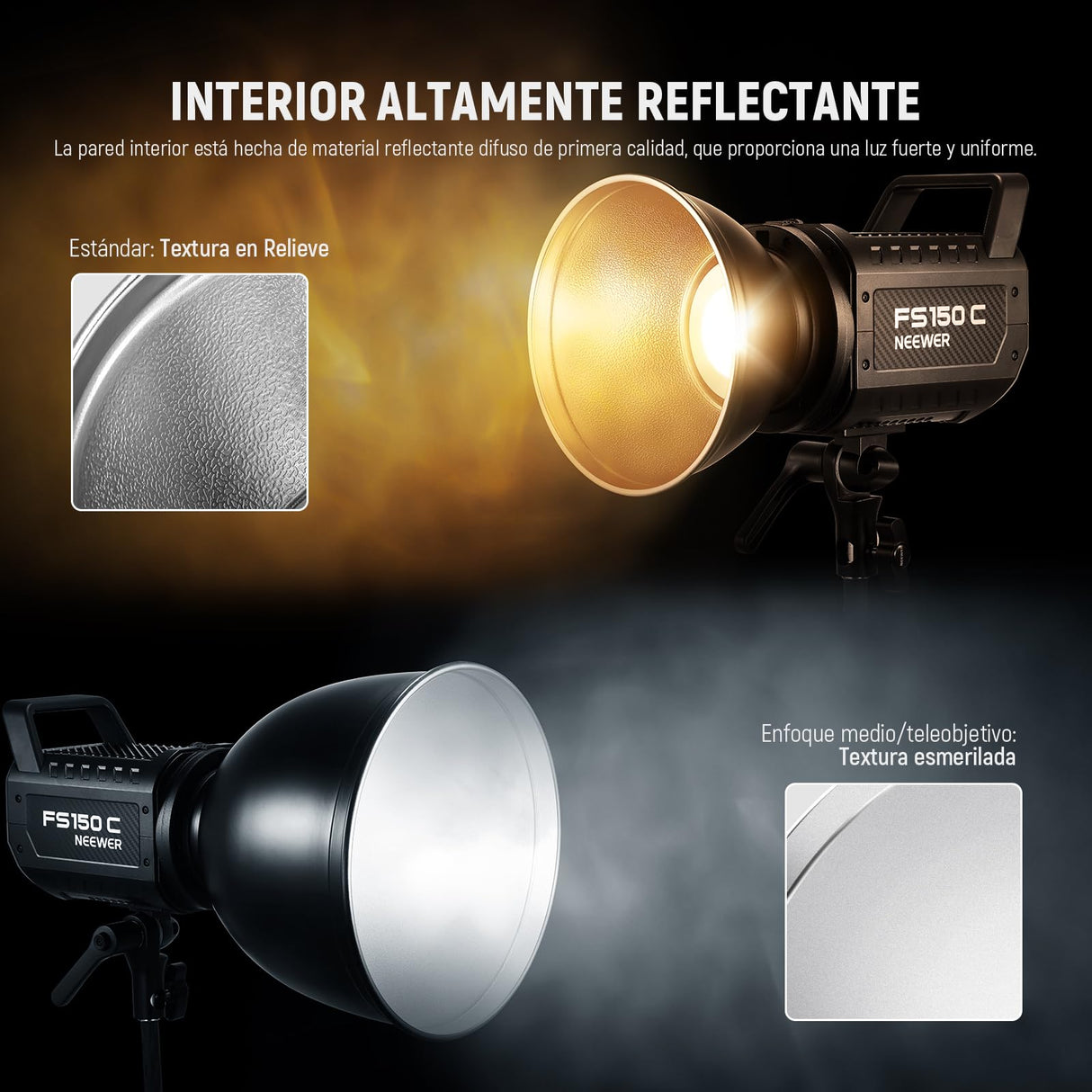 NEEWER 7" Estándar/10 Mediano/11 Profundo Enfoque Reflector Set, 55°/65°/45° Pantalla Lámpara Difusora Reflectora Bowens Montaje Compatible con Godox Compatible con Aputure NEEWER Flash Strobe, FR18