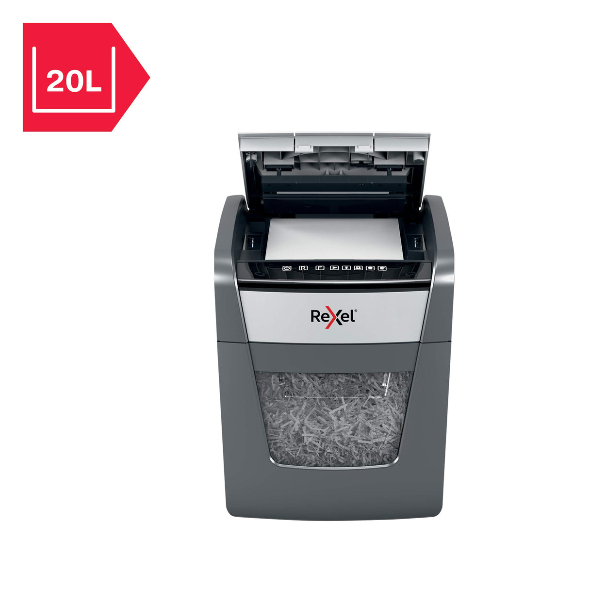 Rexel 2020050XEU - Destructora de Papel Personal/Home Office Optimum AutoFeed 50X, Corte en Partículas, Destruye 50 Hojas, Papelera de 20L, Pensada para Uso Doméstico, Destrucción de Alta Seguridad P4