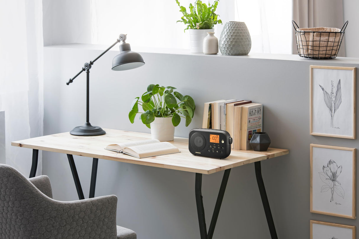 Sangean PR-D12BT Radio Am/FM, Bluetooth, Black - Radio portátil FM, Am, Bluetooth