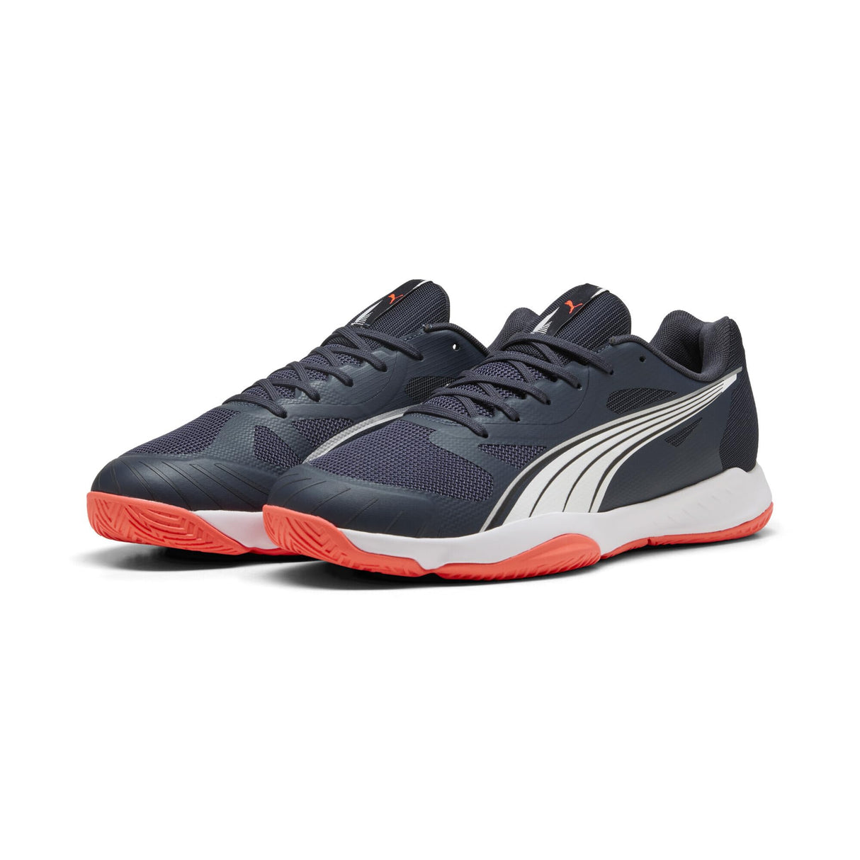 PUMA - Eliminate Turbo, Zapato de Tribunal Interior Unisexo, Parisian Night-PUMA White-Glowing Red,