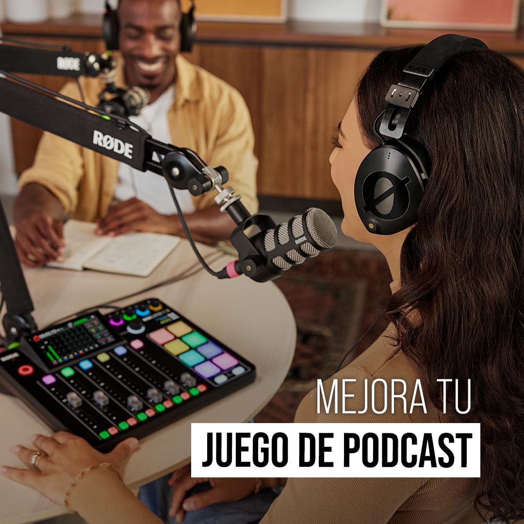 PodMic de RØDE - Micrófono dinámico con calidad broadcast con soporte giratorio integrado para producción de podcasts, transmisión en streaming, juegos y grabación de voz
