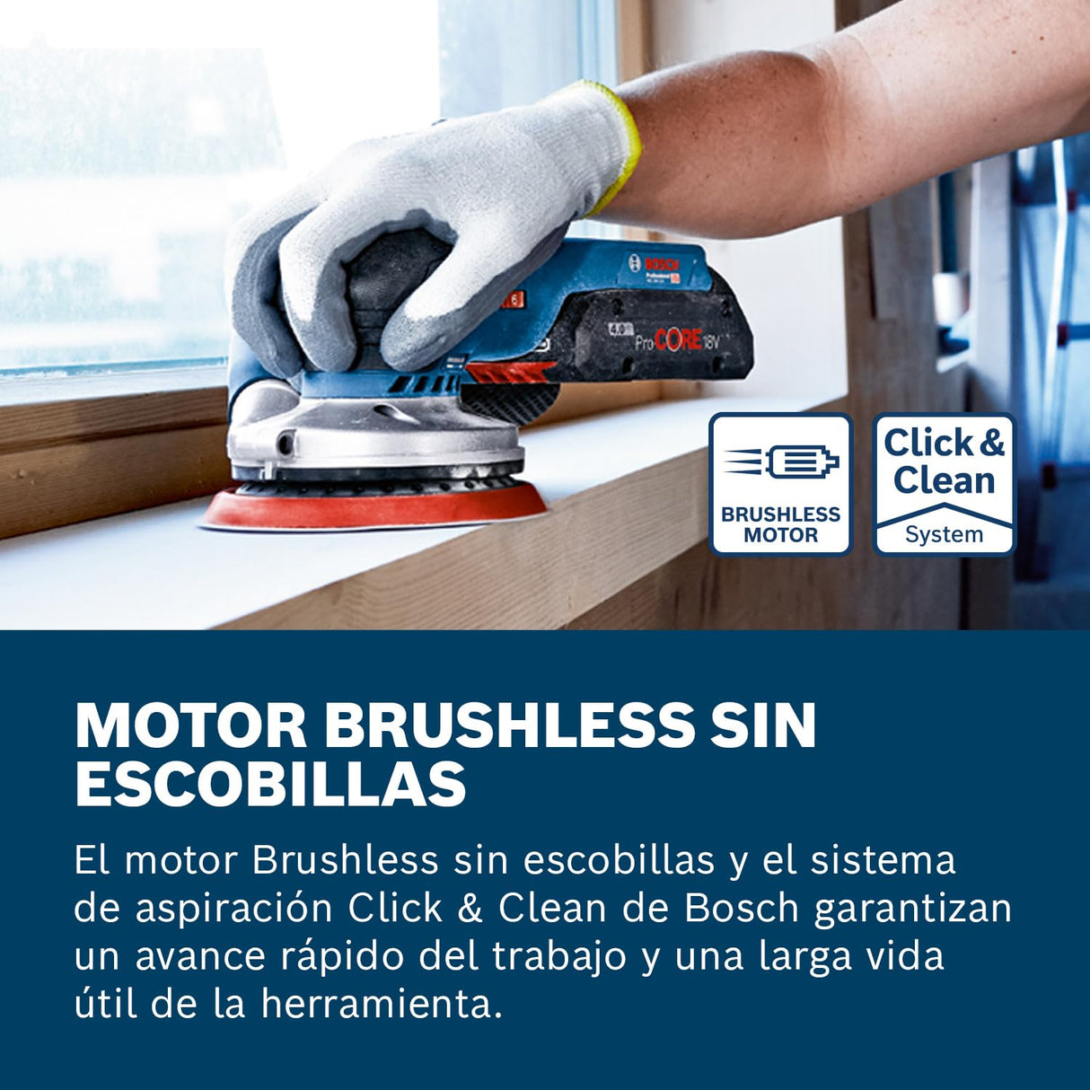 Bosch Professional 18V System GEX 18V-125 - Lijadora excéntrica a batería (Brushless, Ø plato 125 mm, bolsa para polvo, sin batería, en L-BOXX)
