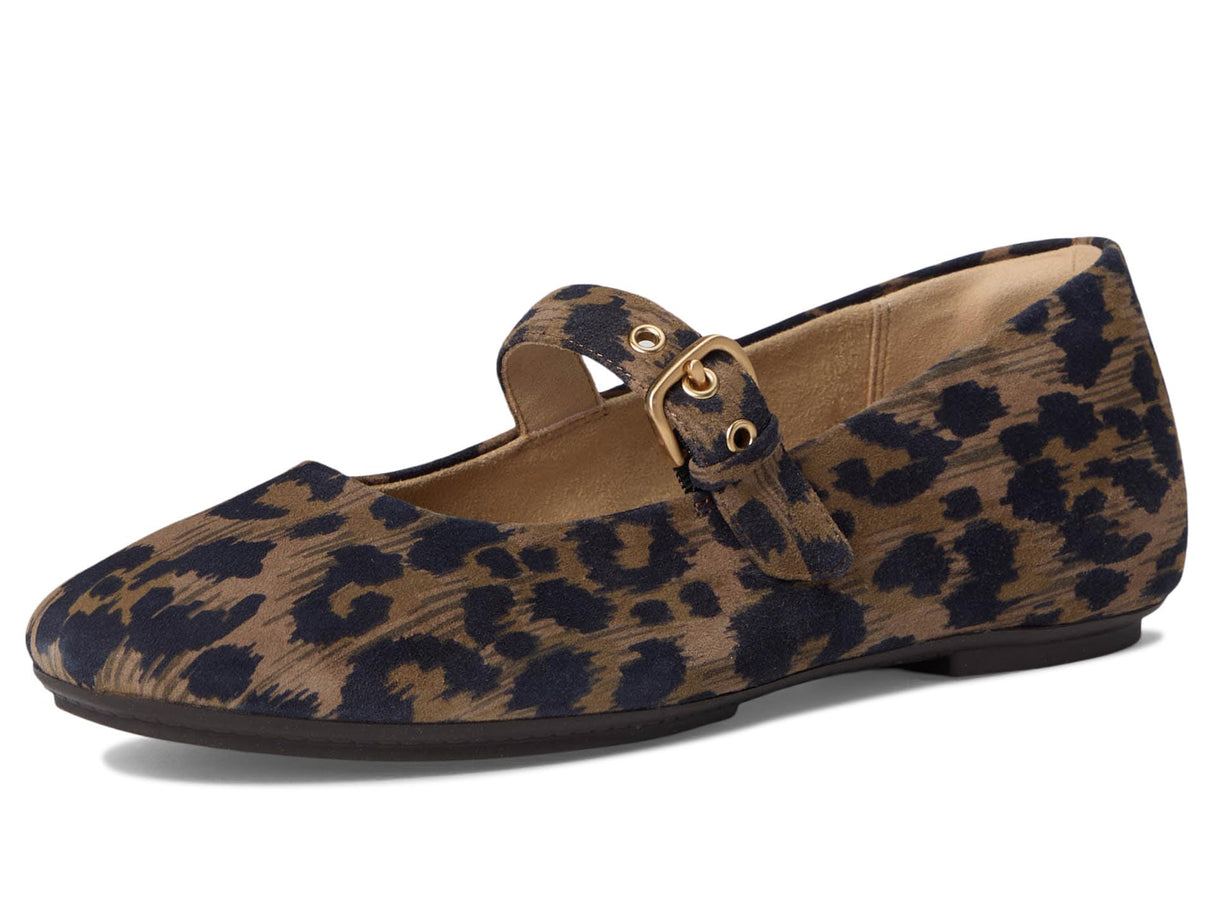 Fitflop Delicato Leopard Suede Mary Janes, Zapatos Planos Jane Mujer, Mezcla de Chocolate, 39 EU Estrecho