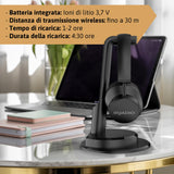 IRRADIO IR-SIGMA PLUS, Juego de auriculares inalámbricos BT para TV, música y juegos. Audio inmersivo, ecualización selectiva, modo BT o cableado, escucha compartida, distancia de transmisión hasta 30