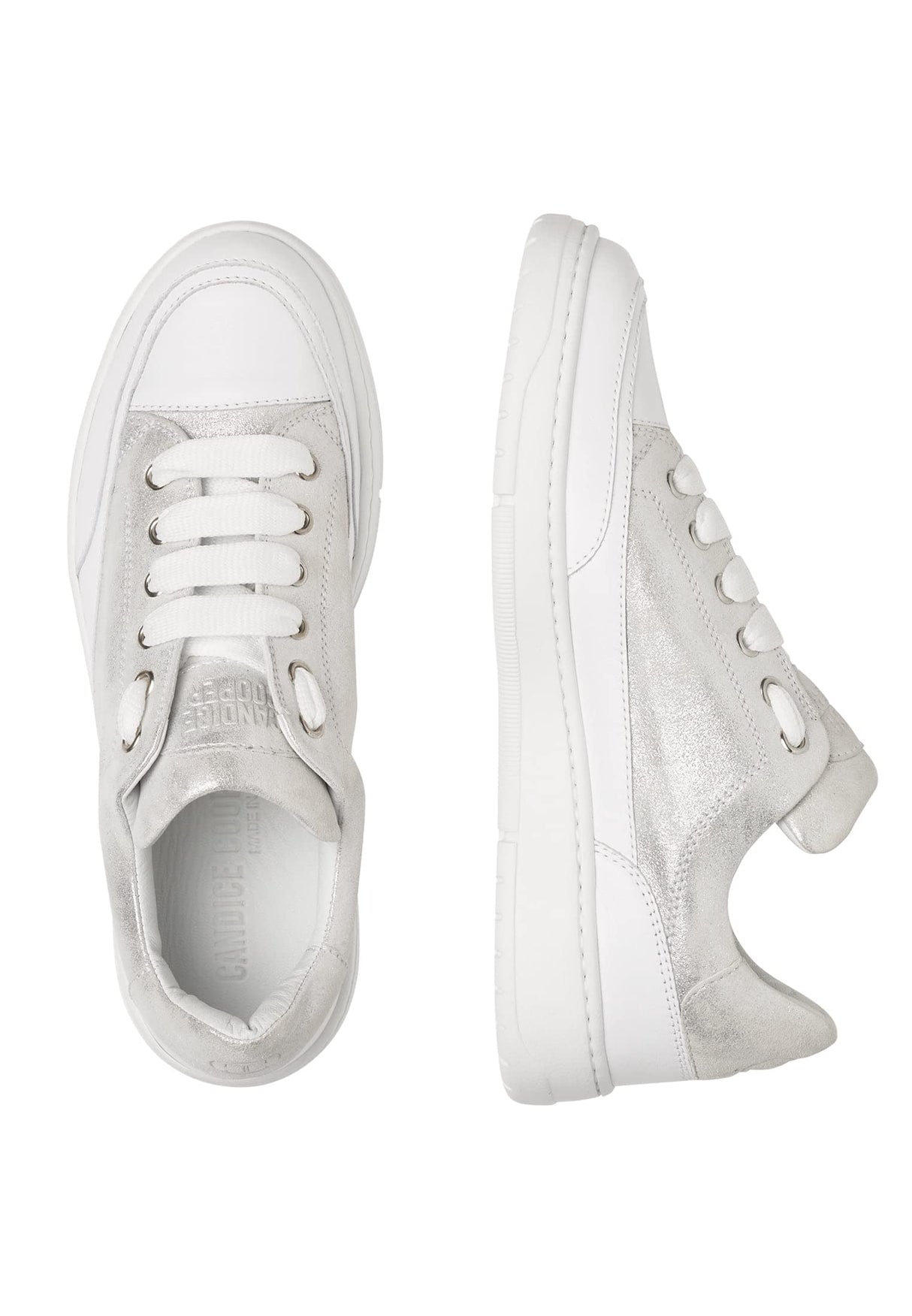 Candice Cooper VELANIE-Zapatillas Deportivas de Piel, Plateado 41