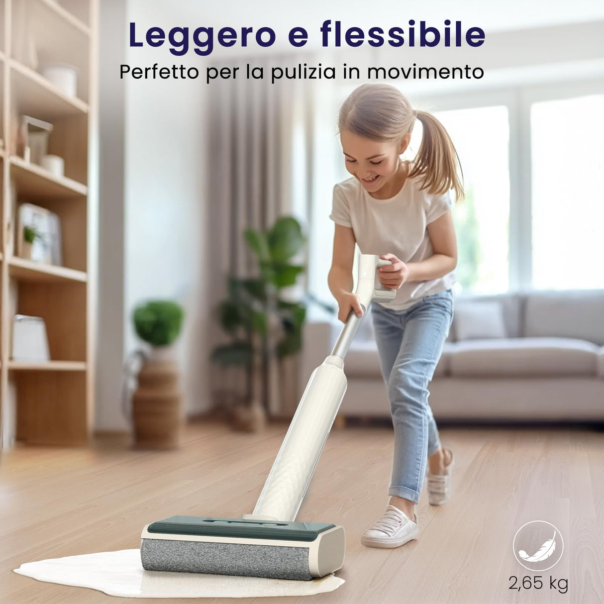 LEFANT LS100 Aspiradora Inteligente Sin Cable, Lavadora de Suelos Duros, 2,65 kg de Aspirador Escoba, 170° de inclinación, 60 Min de limpieza continua, Autolimpieza, Limpieza de Bordes, Ahorra Espacio