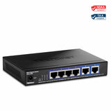 TRENDnet, TEG-S762, Conmutador de 6 Puertos 10G, 4 Puertos 2.5G RJ-45 Base-T, 2 Puertos 10G RJ-45, Capacidad de conmutación de 60 Gbps, Montaje en Pared, Conexiones de Red de 10 Gigabit, Negro