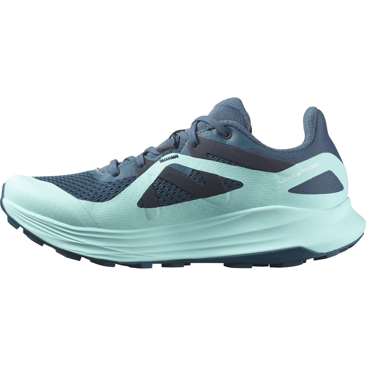 Salomon Ultra Flow Gore Tex Zapatillas Impermeables de Trail Running para Mujer, Resistente al mal tiempo, Amortiguación del asfalto al sendero, Preparada para terrenos mixtos, Deep Dive, 39 1/3