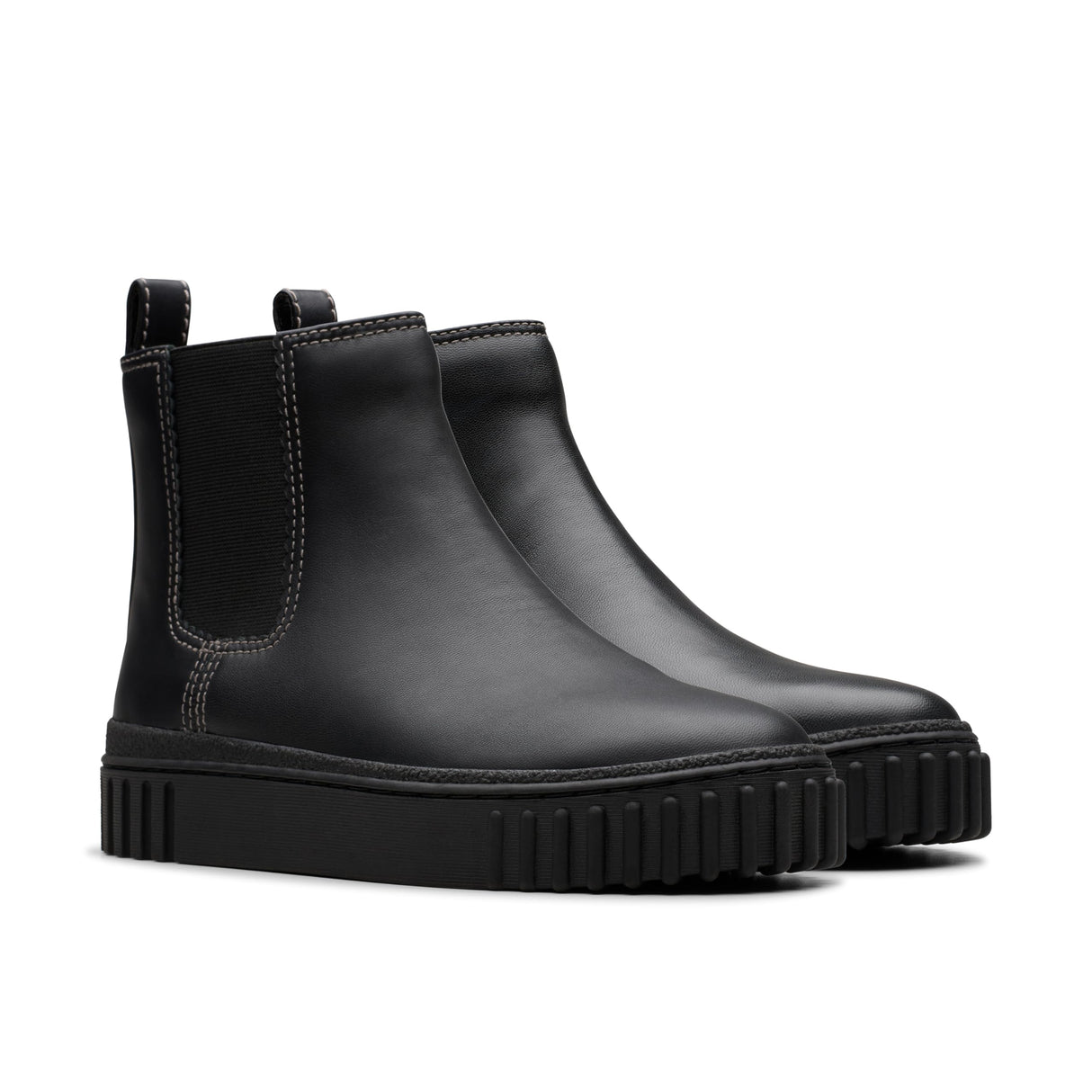Clarks Premium Mayhill Top Chelsea Botas para mujer, cuero negro, 5 UK, Piel negra, 38 EU