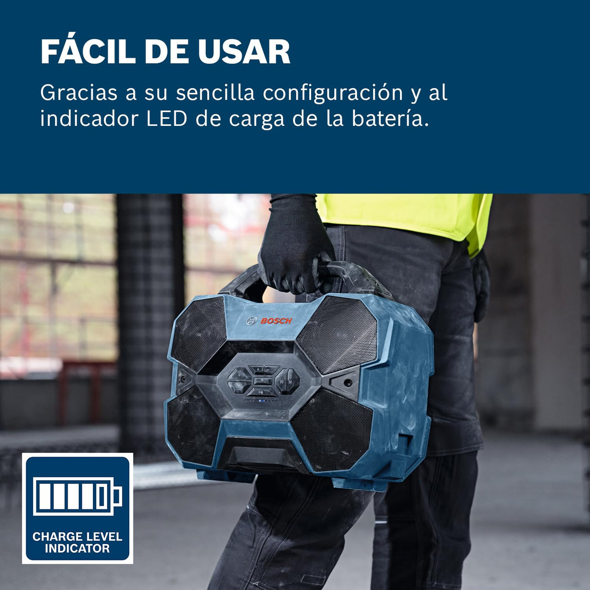 Bosch Professional 18V/12V System altavoz Bluetooth a batería GPB 18V-6 C (Bluetooth, USB, Multi-Speaker Sound, sin batería/cargador)