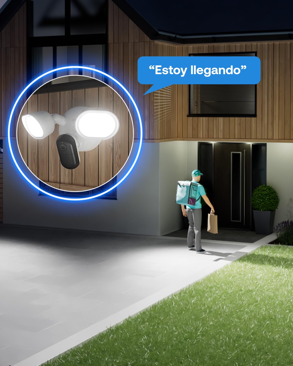 Arlo Floodlight 2K, Cámara Wi-Fi para Exteriores, Calidad 2K HDR, Gran Angular de 160°, visión Nocturna en Color, Sirena de Alarma, comunicación bidireccional, Prueba de Arlo Secure, 1 cámara