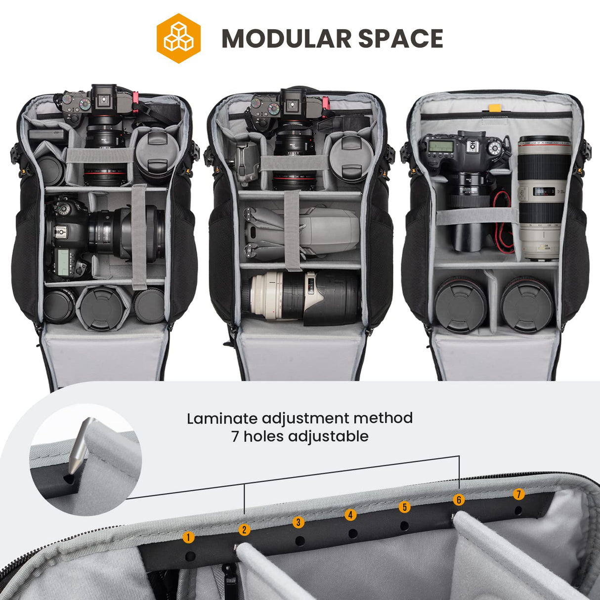 TARION Mochila para cámara - Mochila impermeable para cámara Mochila para cámara Mochila grande para fotografía Acceso lateral con compartimento para computadora portátil de 15,6 pulgadas