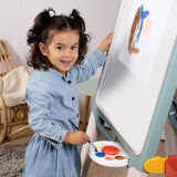 Smoby – Cuadro grande – Caras de tiza y magnética – Bandejas desmontables – 13 accesorios – Material reciclado – Fabricación francesa