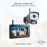 ELRO CZ60RIPS Color Night Vision 1080P HD Surveillance Camera Pantalla de 9" y aplicación, 2-Teiliges Set