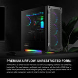 GAMDIAS Athena P1 ATX - Carcasa para PC para Juegos de Torre Media con Vidrio Templado y excelente diseño de Flujo de Aire y 4 Ventiladores ARGB de 120 mm, Soporte Superior y Frontal AIO de 360 mm y