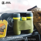 Nocs Provisions Standard Issue - Prismáticos Impermeables de 10 x 25 Pulgadas, Ligeros, compactos, Aumento de 10x, visión Amplia, Lentes Multicapa para observación de Aves, Senderismo, Campamento y