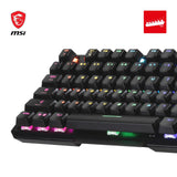 MSI Vigor GK41 Teclado Gaming Mecánico FR - Switches Kailh Red (lineales), Teclas Ergonómicas, Base Antideslizante, 6 LED de Color Fijo/10 Zonas de Iluminación, Mystic Light, USB 2.0 - Tamaño completo