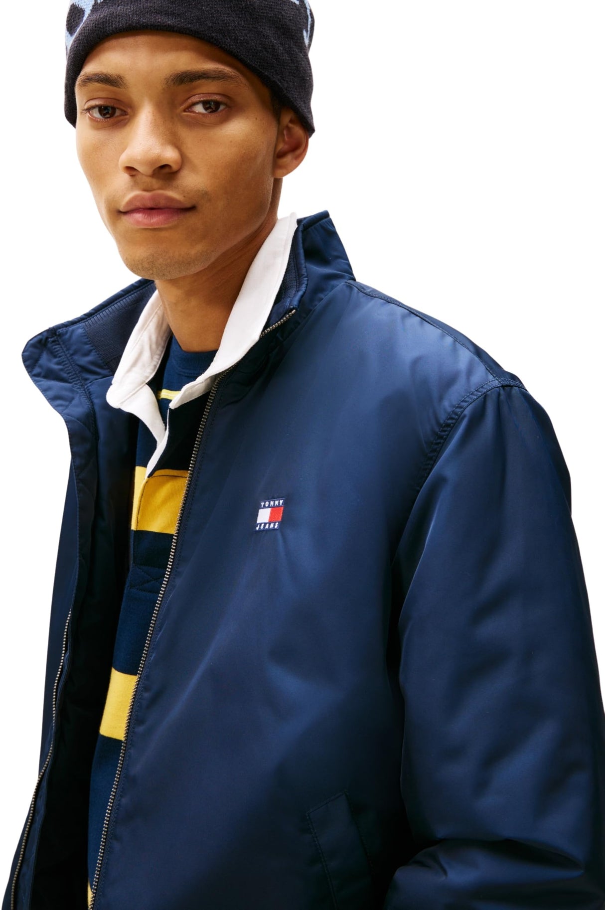 Tommy Jeans Cazadora de entretiempo Hombre Essential Padded con cuello alto, Azul (Dark Night Navy), L