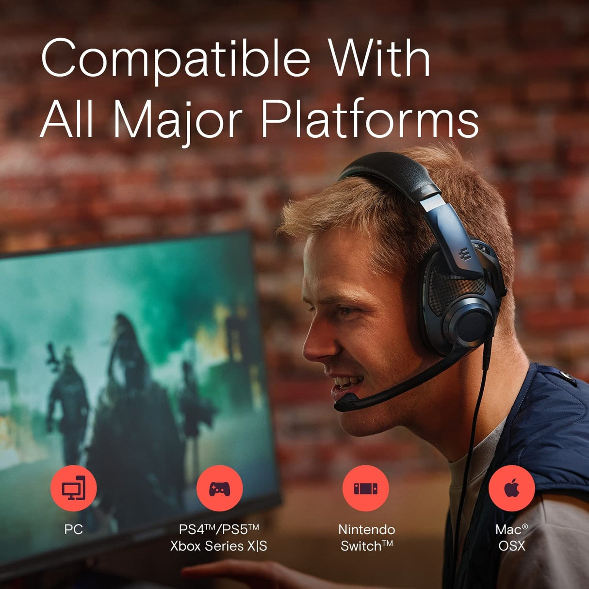 EPOS Auriculares para juegos H6Pro con micrófono, acústica abierta, diadema ligera, cómoda y duradera, para PC, Mac, PS4, PS5, Xbox Series X, Xbox One, Nintendo Switch (verde)