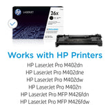 HP 26X CF226X, Negro, Cartucho Tóner de Alta Capacidad Original, de 9.000 páginas, para impresoras HP LaserJet Pro serie M402 y M426