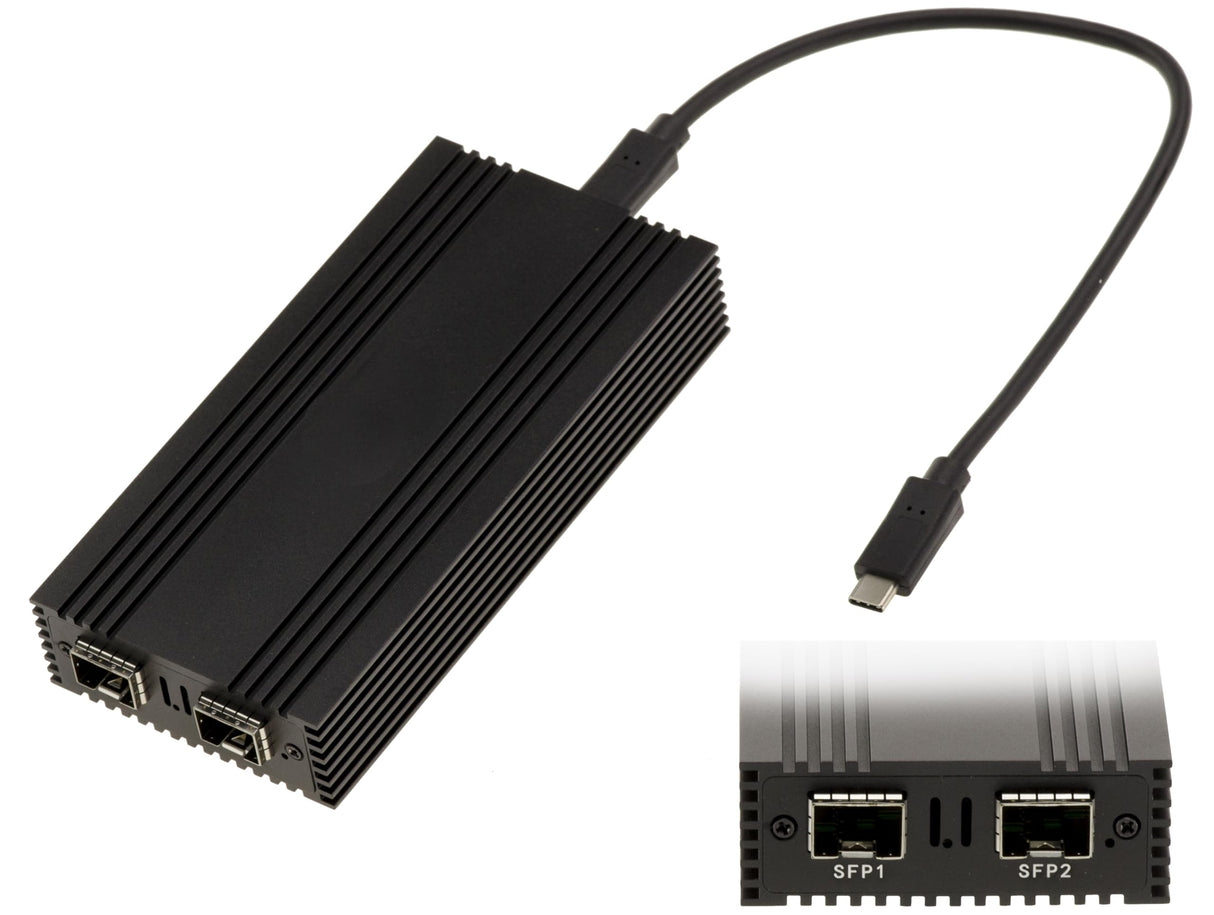 KALEA-INFORMATIQUE Cable Adaptador USB 4 Thunderbolt 3 10G a Red de Fibra 2 Puertos SFP+ con chipset Intel I82599