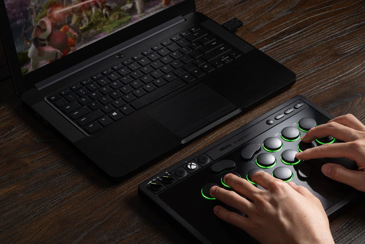 8Bitdo All-Button Arcade Controller for Xbox Series X|S, Xbox One & PC, 2.4G Wireless, Low-profile Mechanical Switches, Programmable Buttons, Hot-swappable PCB, RGB Lighting - Officially Licensed