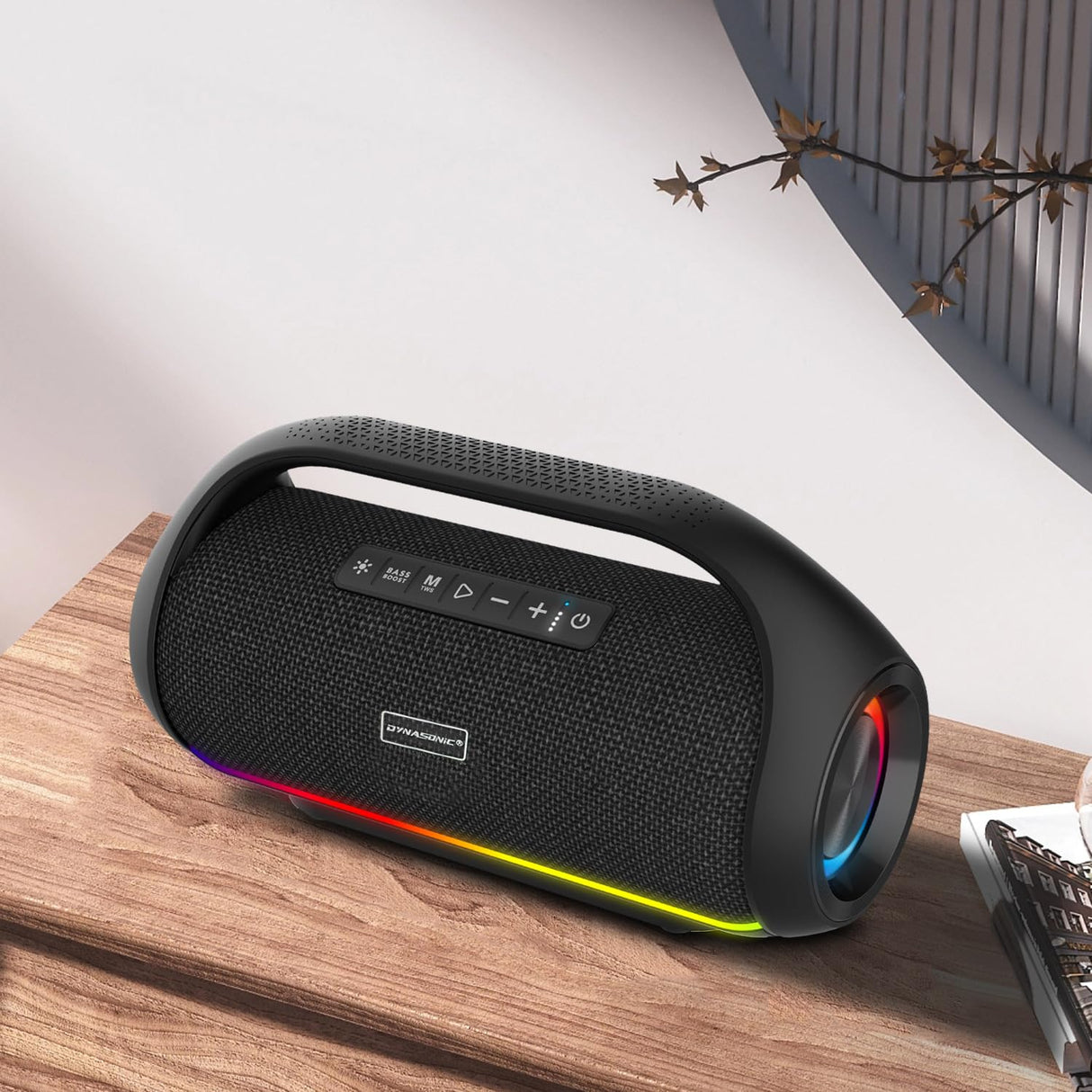 DYNASONIC S90 - Altavoz Bluetooth portatil IPX5 Waterproof. Altavoz Exterior inalambrico. Wireless Stereo. Reproductor de Sonido Potente. Micro-SD, USB.
